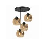 Hanglamp Bollamp 4-lichts excl. lichtbron - Amber - 4 Bol, Nieuw, Industrieel, Verzenden, Glas