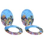 vidaXL Zachte sluit toiletbril 2 pcs Diep Zee Blauw 44 x 38, Verzenden, Nieuw