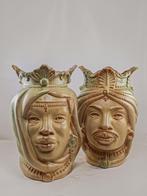 Vaas - Majolica - Twee vazen - Teste di Moro
