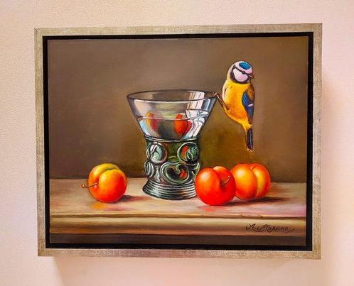 Alfonso Moreno (1947) - Oude roemer, perziken en, Antiek en Kunst, Kunst | Schilderijen | Klassiek