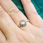 Antieke gouden ring met roos geslepen diamanten | 0,30 ct., 18 tot 19, Gebruikt, Overige kleuren, Ophalen of Verzenden