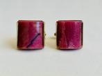 Zilver - Manchetknopen - Rhodonite, Antiek en Kunst, Antiek | Goud en Zilver