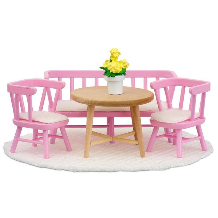 Lundby Poppenhuis Smaland Eettafelset (Roze) (Poppenhuizen), Kinderen en Baby's, Speelgoed | Overig, Nieuw, Ophalen of Verzenden