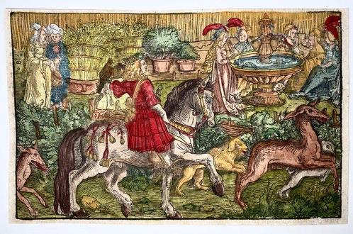 Hans Weiditz - Woodcut - Medieval Life: The Joy of Youth -, Antiek en Kunst, Antiek | Boeken en Bijbels