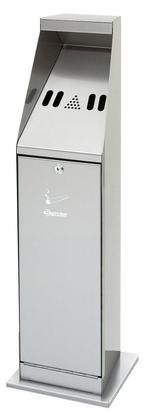 Staande asbak zilver - (H)87x24x24cm, Verzenden, Nieuw in verpakking, Reinigen