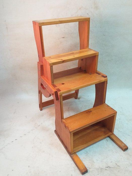 Stoel - Hout - Bibliotheektrapje/stoel, Antiek en Kunst, Antiek | Wandborden en Tegels