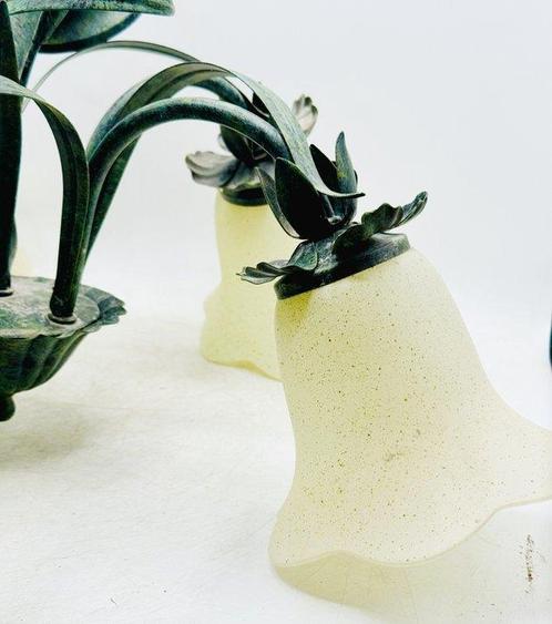 Plafondlamp - Tulp bloemen - IJzer, Kristal, Antiek en Kunst, Curiosa en Brocante