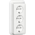 Gira wandcontactdoos + RA 3-voudig opbouw wit - 478911, Doe-het-zelf en Verbouw, Elektra en Kabels, Ophalen of Verzenden, Nieuw
