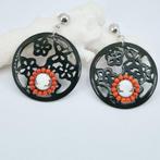 Bloedkoraal - Zilver - Oorbellen - Rood koraal en camee, Antiek en Kunst