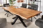 Massief houten eettafel MAMMUT NATURE 220cm acacia metalen, Huis en Inrichting, Tafels | Eettafels, Ophalen of Verzenden, Nieuw