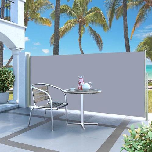 vidaXL Windscherm uittrekbaar 140x300 cm grijs, Tuin en Terras, Zonneschermen, Nieuw, Verzenden