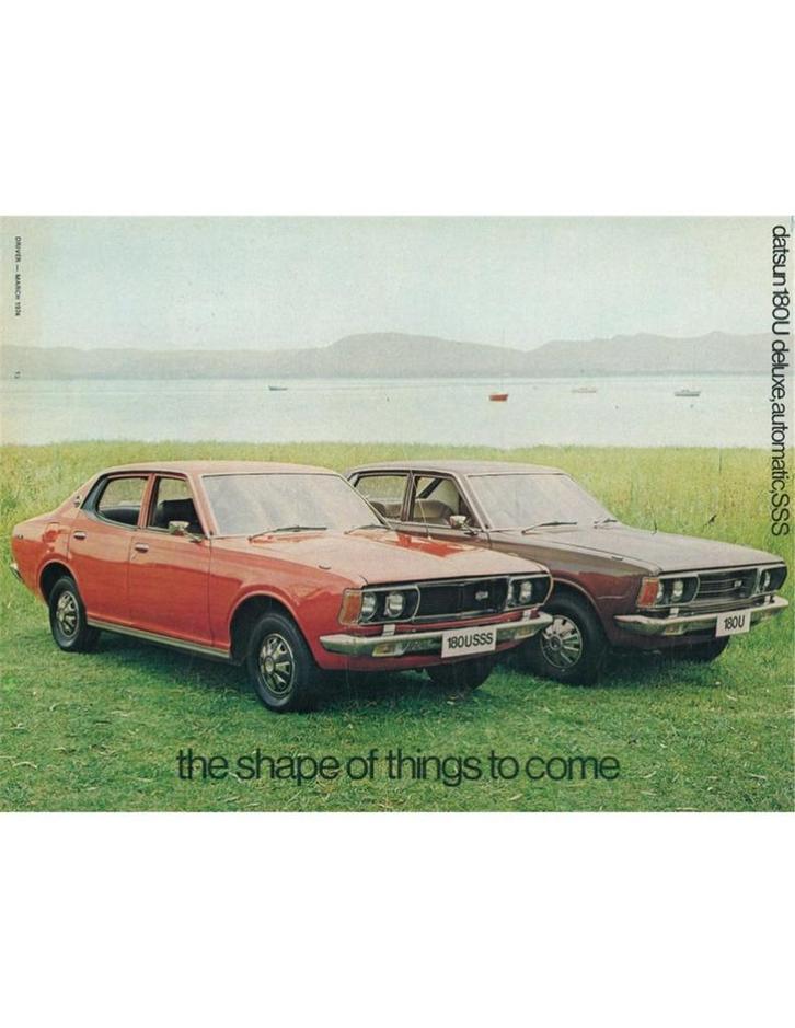 1974 DATSUN 180U BROCHURE ENGELS, Boeken, Auto's | Folders en Tijdschriften