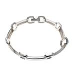 Zilveren fantasie schakel armband | 17,5 cm, Ophalen of Verzenden, Gebruikt, Overige kleuren, Zilver