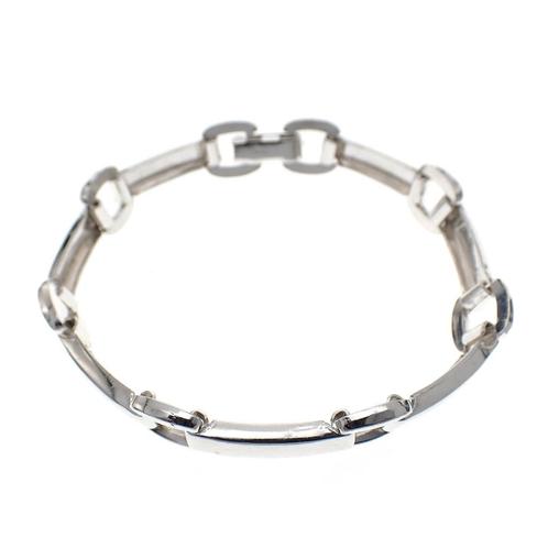 Zilveren fantasie schakel armband | 17,5 cm, Sieraden, Tassen en Uiterlijk, Armbanden, Overige kleuren, Gebruikt, Zilver, Ophalen of Verzenden