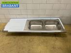 RVS Spoelblad Dubbele spoelbakken 190 x 70 cm Horeca, Ophalen of Verzenden, Nieuw zonder verpakking