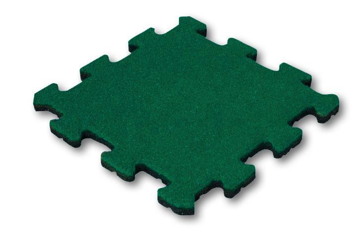 Rubber tegel 25 mm - 50 x 50 cm - Groen - Puzzelsysteem, Tuin en Terras, Tegels en Klinkers, Verzenden