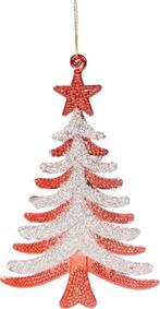 Decoratieve hanger met glitter - Kerstboom - 13 x 13 cm -, Nieuw, Verzenden