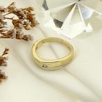 Bicolor gouden ring met zirconia, Gebruikt, Overige kleuren, 19 tot 20, Ophalen of Verzenden