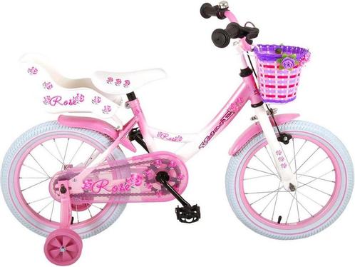 Volare Rose Kinderfiets - Meisjes - 16 inch - Roze/Wit - 95%, Fietsen en Brommers, Fietsen | Kinderfietsjes, Zo goed als nieuw
