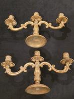 Kandelaber (2) - Verguld messing - Kandelaren met 6 armen, Antiek en Kunst