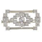 Broche - 18 karaat Witgoud, Platina - 1.49ct. tw. Diamant