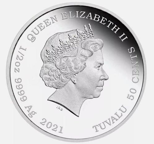 Tuvalu. 1 Dollar 2021 James Bond 007 Dr. No 1/2 Oz (.999), Postzegels en Munten, Munten | Europa | Niet-Euromunten