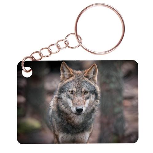 Sleutelhanger 6x4cm - Wolf in Bos NIEUW, Verzamelen, Sleutelhangers, Nieuw, Ophalen of Verzenden