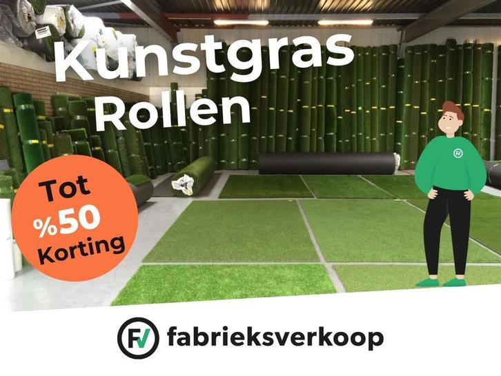Goedkoop kunstgras tot 50% korting Direct meenemen!!, Tuin en Terras, Gras en Kunstgras, Kunstgras, Nieuw, Ophalen