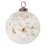 Kerstballen uitverkoop Glazen kerstbal wit goud ø 10 cm, Diversen, Kerst, Verzenden, Nieuw