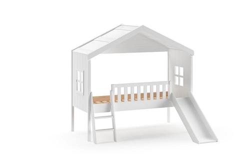 HUISBED LADDER + GLIJBAAN WIT, Kinderen en Baby's, Kinderkamer | Bedden, Nieuw, Ophalen of Verzenden
