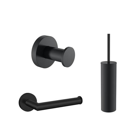 Sani Royal Toilet Accessoires Set Mat Zwart incl, Doe-het-zelf en Verbouw, Sanitair
