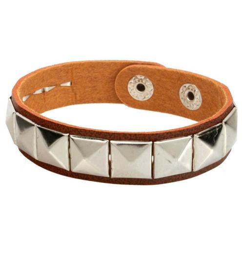 Fako Bijoux® - Armband - Studs - Piramide Smal - Bruin, Sieraden, Tassen en Uiterlijk, Armbanden, Verzenden