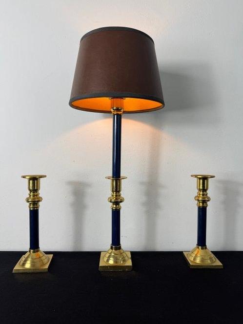 Lamp - Messing - Messing Tafellamp met Bijpassende, Antiek en Kunst, Kunst | Designobjecten