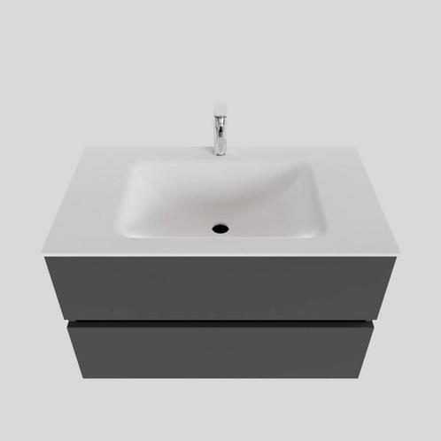 Badkamermeubel Solid Surface BWS Oslo 80x46 cm Mat Antraciet, Doe-het-zelf en Verbouw, Sanitair, Bad, Nieuw, Ophalen of Verzenden