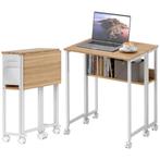 TRUUSK Opklapbare Kleine Bureau 63 Cm Met Wielen Ruimtebespa, Verzenden, Nieuw