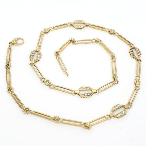 Halsketting - 18 karaat Geel goud - 0.53ct. tw. Diamant, Sieraden, Tassen en Uiterlijk, Kettingen
