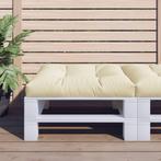 vidaXL Palletkussen 80x80x12 cm stof crèmekleurig, Huis en Inrichting, Verzenden, Nieuw