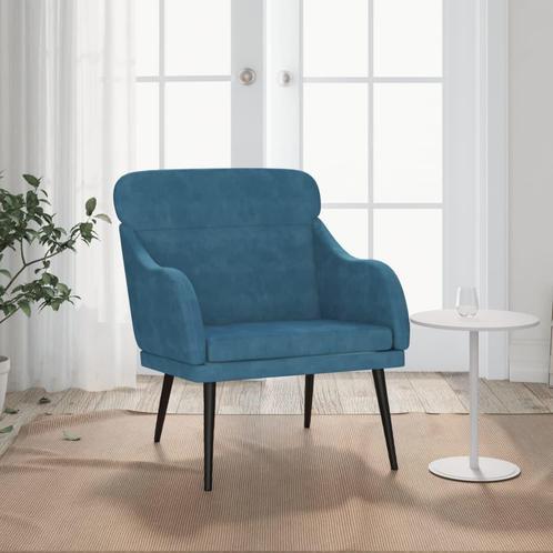 vidaXL Fauteuil 63x76x80 cm fluweel blauw, Huis en Inrichting, Fauteuils, Nieuw, Verzenden