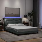 vidaXL Bedframe met LED zonder matras 120x200 cm stof, Verzenden, Nieuw, Twijfelaar, 120 cm