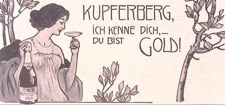 Reclame Kupferberg (lijst optie, Lithos), Antiek en Kunst, Kunst | Litho's en Zeefdrukken, Verzenden
