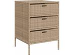 vidaXL - Tuinkast - 3 lades - 55x59x80 cm - beige, Huis en Inrichting, Verzenden, Zo goed als nieuw
