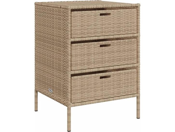 vidaXL - Tuinkast - 3 lades - 55x59x80 cm - beige, Huis en Inrichting, Woonaccessoires | Overige, Zo goed als nieuw, Verzenden