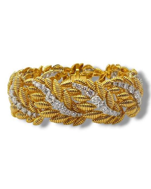 Armband - 14 karaat Geel goud, Prachtige 18K Diamond, Sieraden, Tassen en Uiterlijk, Armbanden