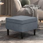 vidaXL Kruk met houten poten fluweel donkergrijs, Huis en Inrichting, Stoelen, Verzenden, Nieuw, Grijs