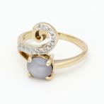 Ring - 18 karaat Geel goud Stersaffier - Diamant, Nieuw