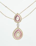 Halsketting - 14 karaat Geel goud - 4.96ct. tw. Robijn -, Nieuw