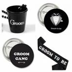 21-delige Vrijgezellenfeest XL deluxe set Groom to Be, Kleding | Heren, Verzenden, Zwart, Nieuw, Accessoires