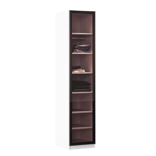 Legend 1-Deurs Kast H214 - Wit/Glas, Huis en Inrichting, Kasten | Kledingkasten, 50 tot 75 cm, Met hangruimte, Nieuw, Overige houtsoorten