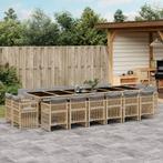 vidaXL 17-delige Tuinset met kussens poly rattan gemengd, 6 zitplaatsen, Nieuw, Tuinset, Verzenden