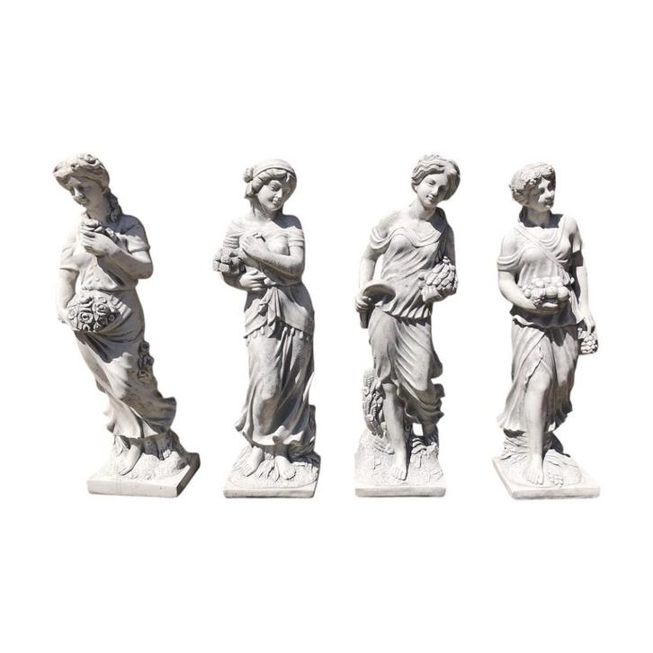 Set van 4 godinnen - jaargetijden - stenen beelden - 100 cm, Tuin en Terras, Tuinbeelden, Ophalen of Verzenden